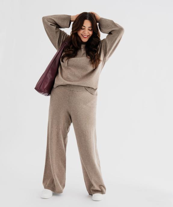 Pantalon large en maille avec taille élastique femme grande taille vue4 - GEMO (G TAILLE) - GEMO