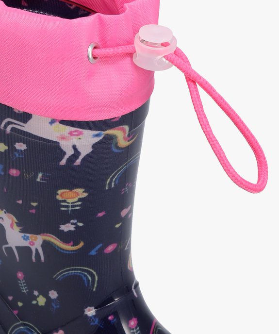 Bottes de pluie fille imprimées licorne à col ajustable vue6 - GEMO (ENFANT) - GEMO