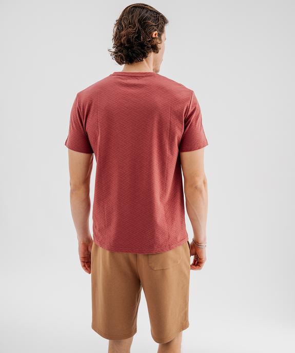 Tee-shirt manches courtes en maille fantaisie homme vue3 - GEMO 4G HOMME - GEMO