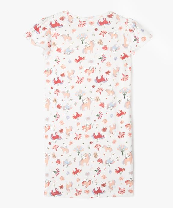 Chemise de nuit à motifs licornes fille vue3 - GEMO 4G FILLE - GEMO