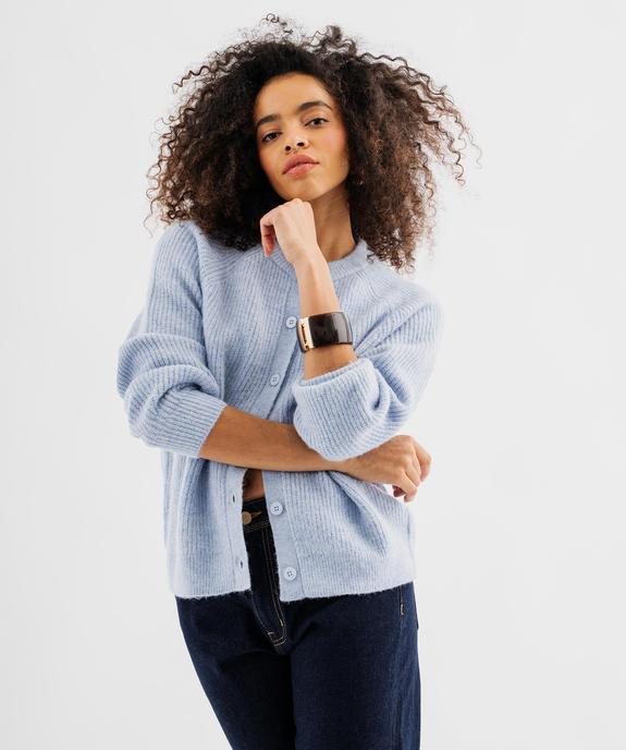 Gilet boutonné en maille femme vue3 - GEMO 4G FEMME - GEMO