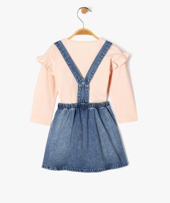 Ensemble 2 pièces bébé fille tee-shirt et jupe à bretelles - LuluCastagnette vue4 - LULUCASTAGNETTE - GEMO