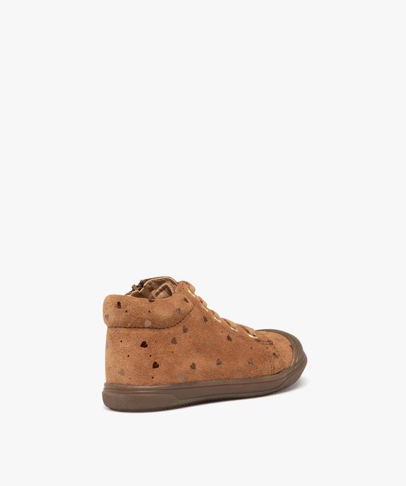 Baskets bébé fille mid-cut en cuir et à petits coeurs - NA! vue5 - NA! - GEMO