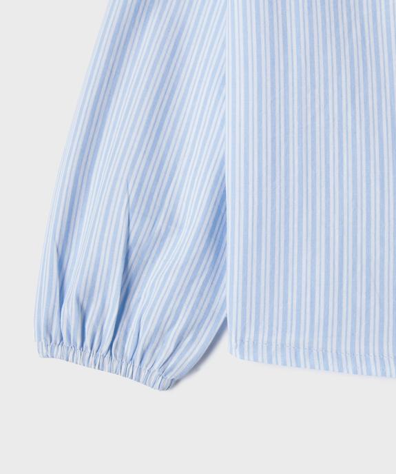 Chemise rayée avec manches resserrées aux poignets fille vue3 - GEMO (ENFANT) - GEMO