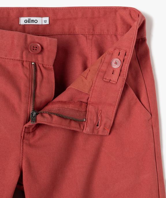 Bermuda coupe chino regular en toile de coton garçon vue2 - GEMO 4G GARCON - GEMO