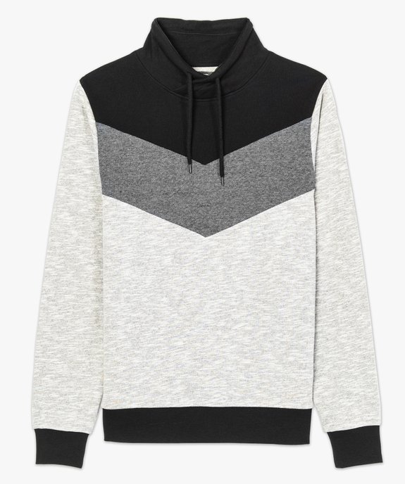 Sweat à col châle avec motifs chevrons vue4 - GEMO (HOMME) - GEMO