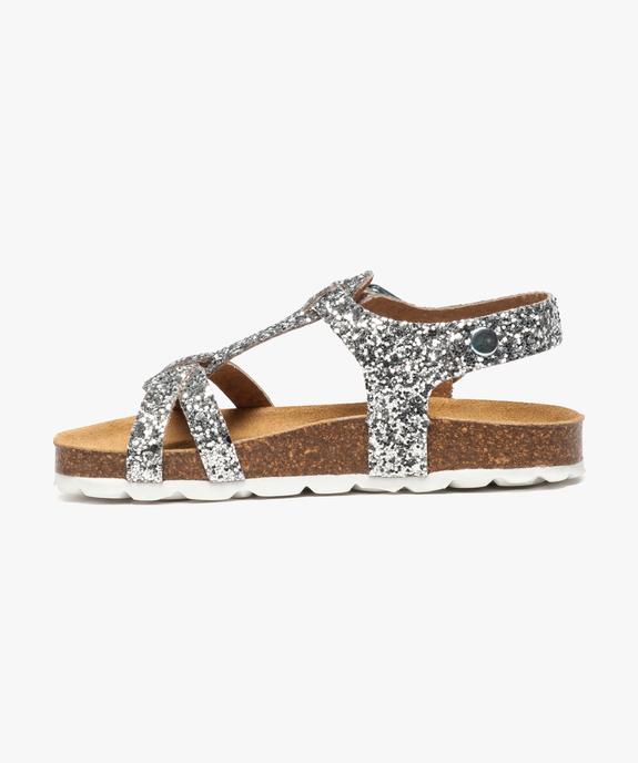 Sandales en cuir à paillettes vue3 - GEMO (ENFANT) - GEMO