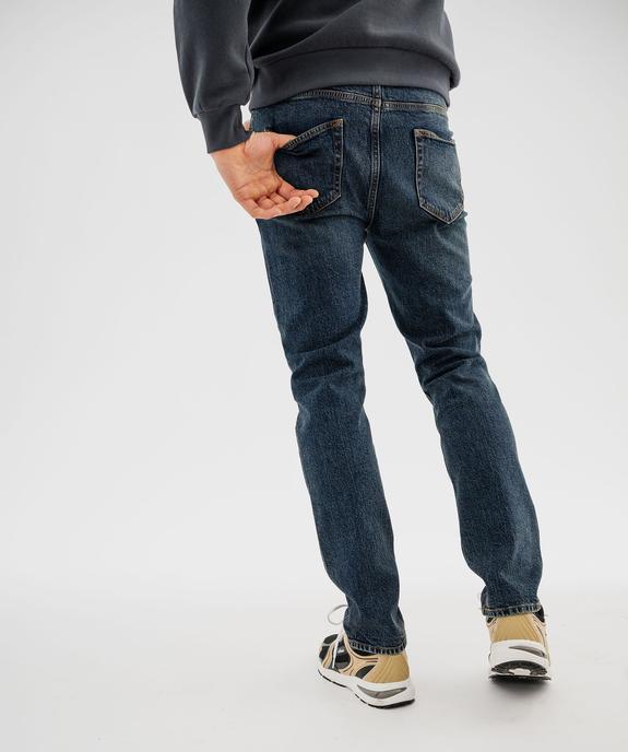 Jean straight en denim stretch délavé homme vue4 - GEMO 4G HOMME - GEMO