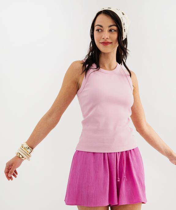 Débardeur en maille côtelée emmanchures américaines femme vue3 - GEMO 4G FEMME - GEMO