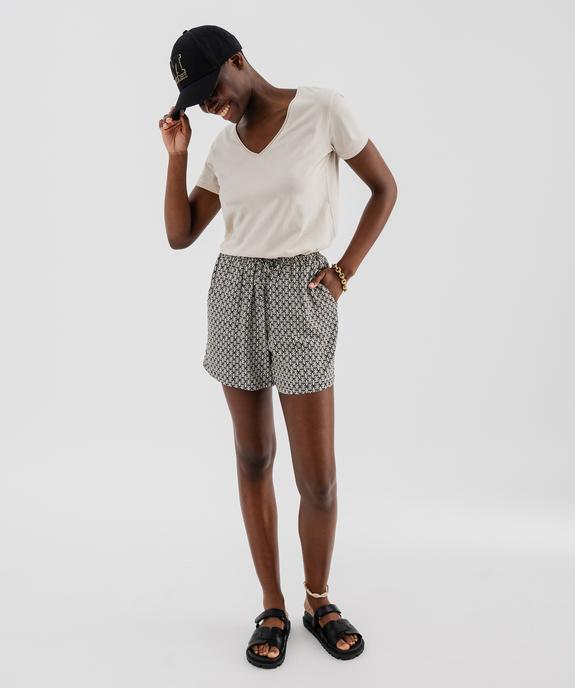 Short ample imprimé en viscose fluide femme vue4 - GEMO 4G FEMME - GEMO