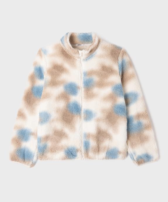 Sweat zippé à col montant en sherpa fille vue1 - GEMO (JUNIOR) - GEMO