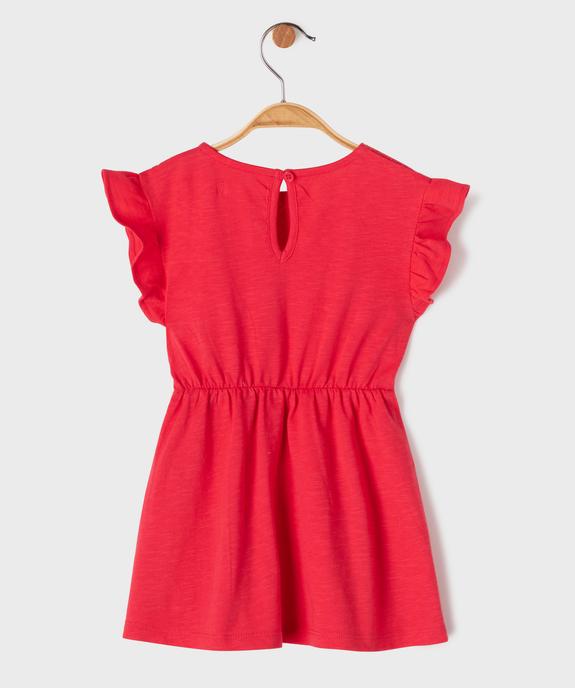 Robe en coton avec haut brodé et manches volantées bébé fille vue3 - GEMO(BEBE DEBT) - GEMO