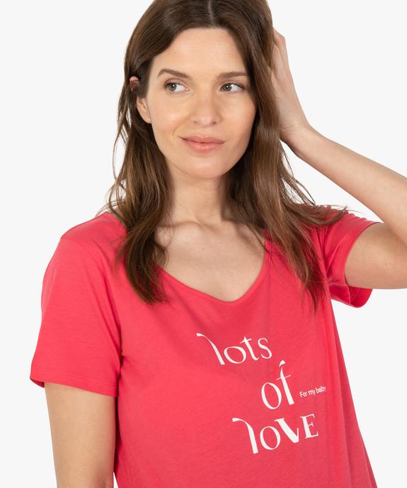 Tee-shirt de grossesse imprimé à manches courtes vue2 - GEMO 4G MATERN - GEMO