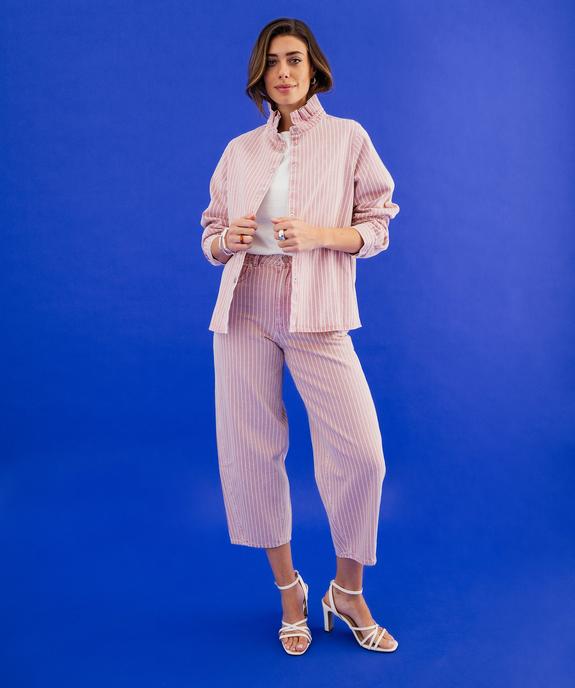 Pantalon barrel à rayures femme vue5 - GEMO 4G FEMME - GEMO