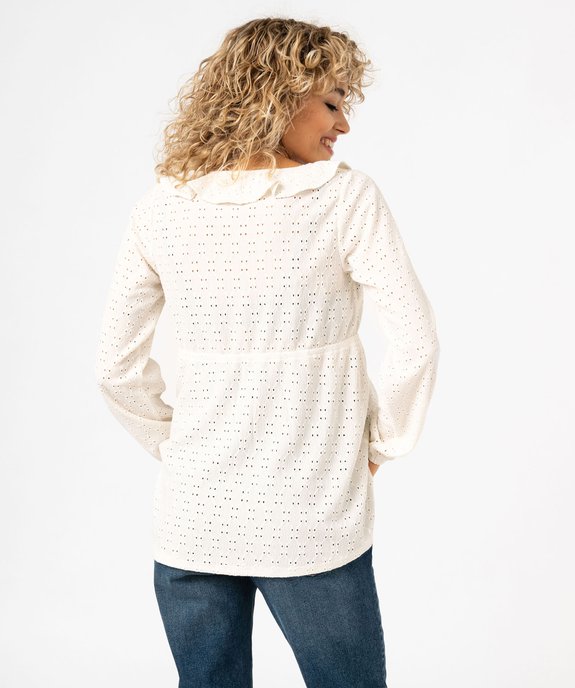 Blouse de grossesse en maille texturée et ajourée vue3 - GEMO 4G MATERN - GEMO