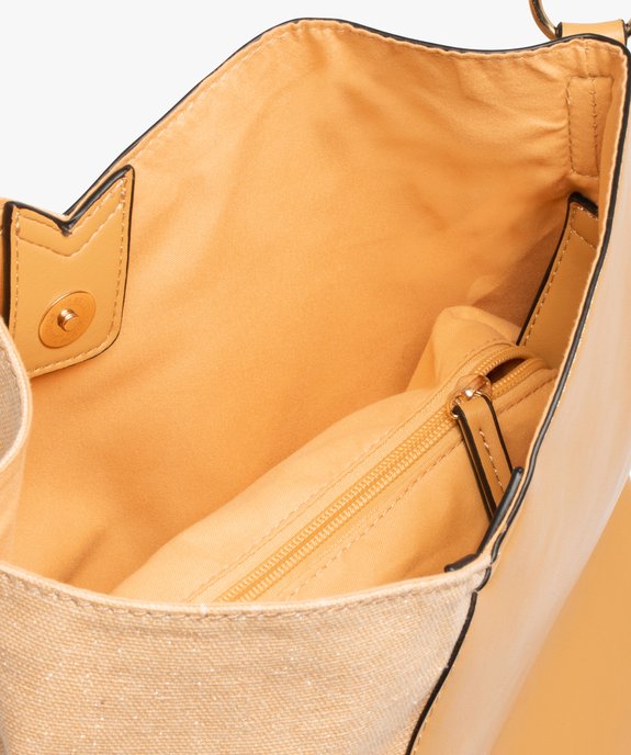 Sac femme bi-matières avec fleurs en relief vue3 - GEMO (ACCESS) - GEMO