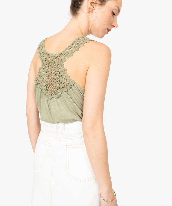 Débardeur femme à dos nageur en dentelle macramé vue3 - GEMO(FEMME PAP) - GEMO