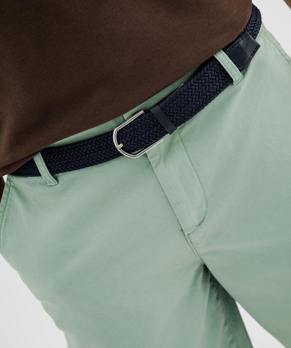 Bermuda en coton extensible coupe Regular avec ceinture tressée homme vue2 - GEMO 4G HOMME - GEMO