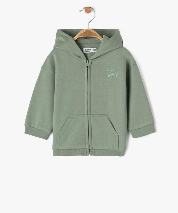 Sweat zippé à capuche bébé garçon vue1 - GEMO 4G BEBE - GEMO
