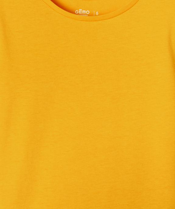 Tee-shirt à manches courtes uni fille vue2 - GEMO 4G FILLE - GEMO