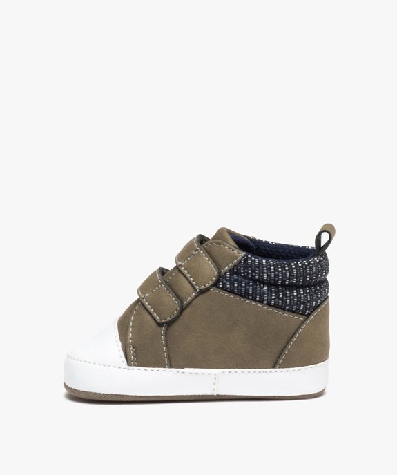 Chaussons de naissance bébé garçon unis style baskets vue3 - GEMO 4G BEBE - GEMO