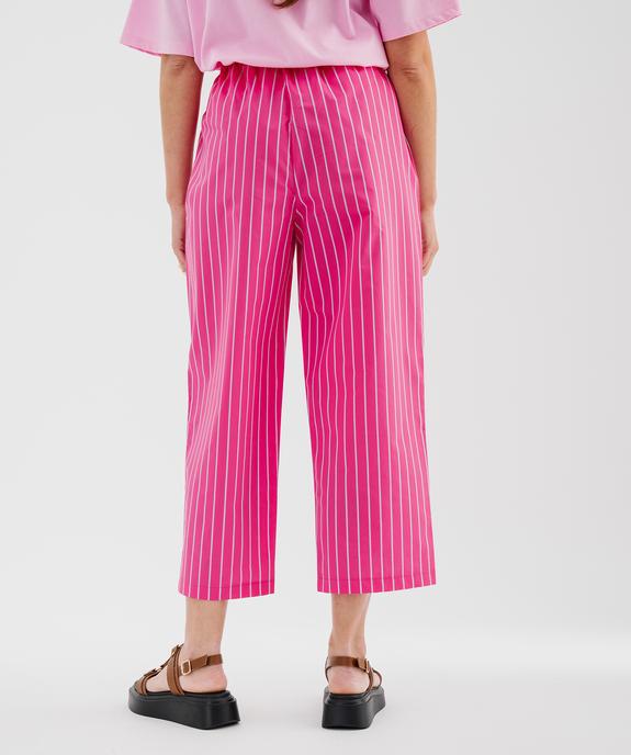 Pantalon en toile fine rayée femme vue4 - GEMO(FEMME PAP) - GEMO