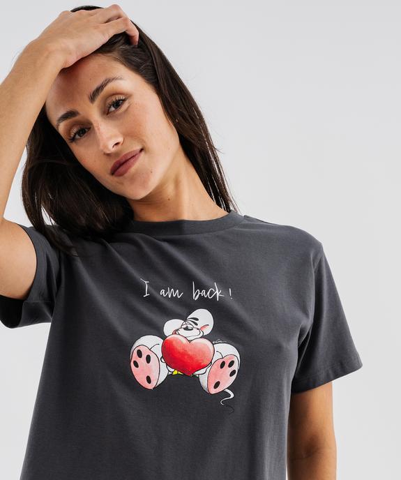 Tee-shirt manches courtes avec motif poitrine femme - Diddl vue1 - DIDDL - GEMO