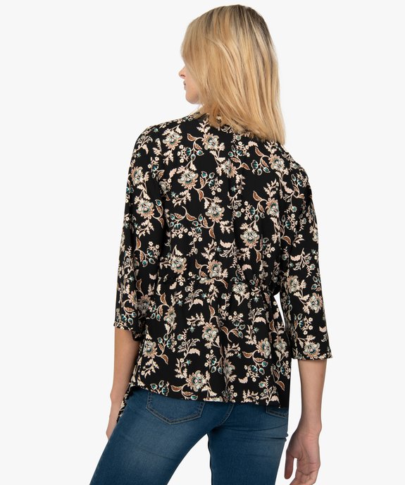 Blouse femme à motifs fleuris resserrée à la taille vue3 - GEMO(FEMME PAP) - GEMO