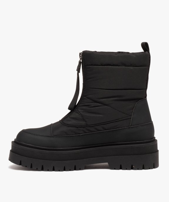 Boots en toile matelassée avec semelle plateforme femme vue3 - GEMO (CASUAL) - GEMO