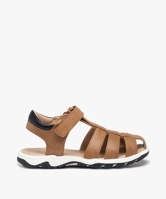 Sandales sport garçon à brides unies fermeture scratch vue1 - GEMO (ENFANT) - GEMO