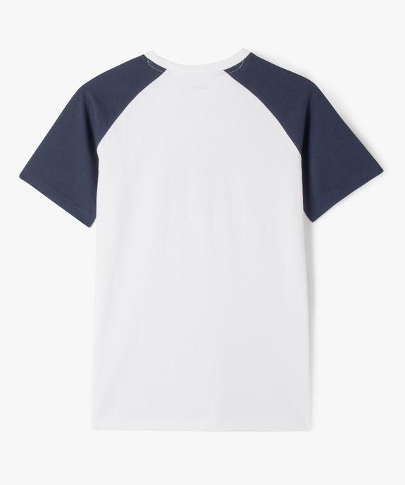 Tee-shirt à manches courtes bicolore avec message garçon vue3 - GEMO (JUNIOR) - GEMO