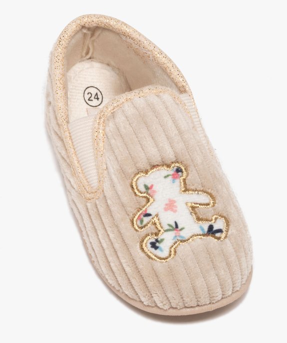 Chaussons en velours côtelé fille - LuluCastagnette vue5 - LULU CASTAGNETT - GEMO