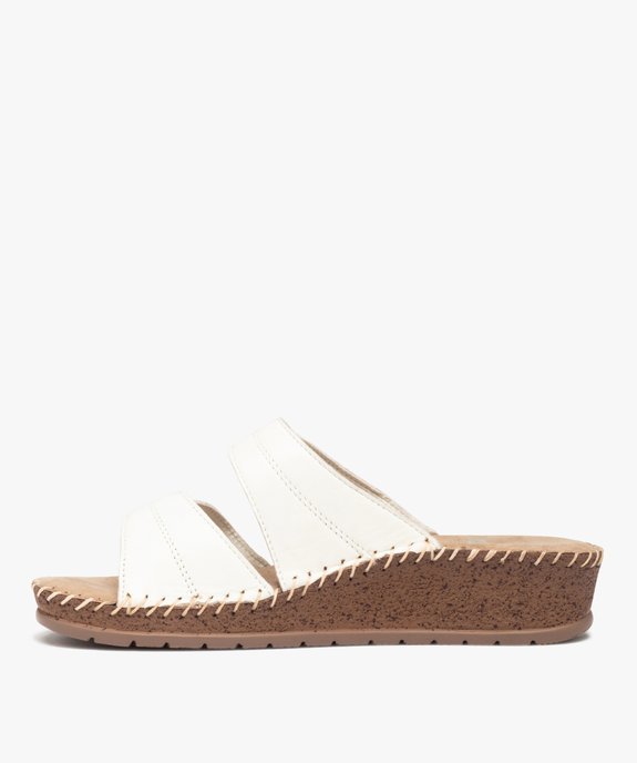 Mules femme confort à brides ajustables en cuir vue3 - GEMO (CONFORT) - GEMO