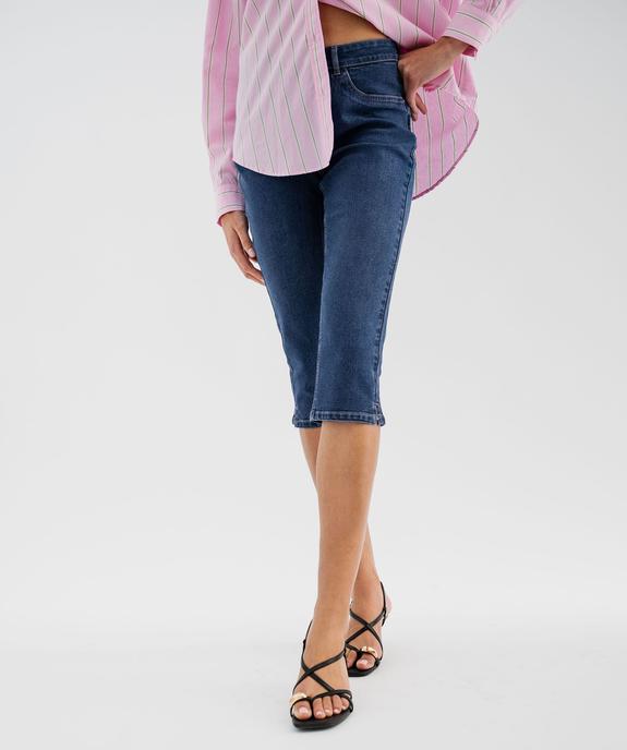 Pantacourt en jean coupe slim femme vue1 - GEMO(FEMME PAP) - GEMO