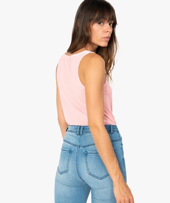 Débardeur femme en maille fluide à motifs et dos rallongé vue3 - GEMO(FEMME PAP) - GEMO