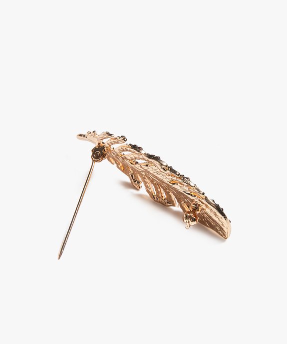 Broche femme forme feuille à strass vue2 - GEMO (ACCESS) - GEMO