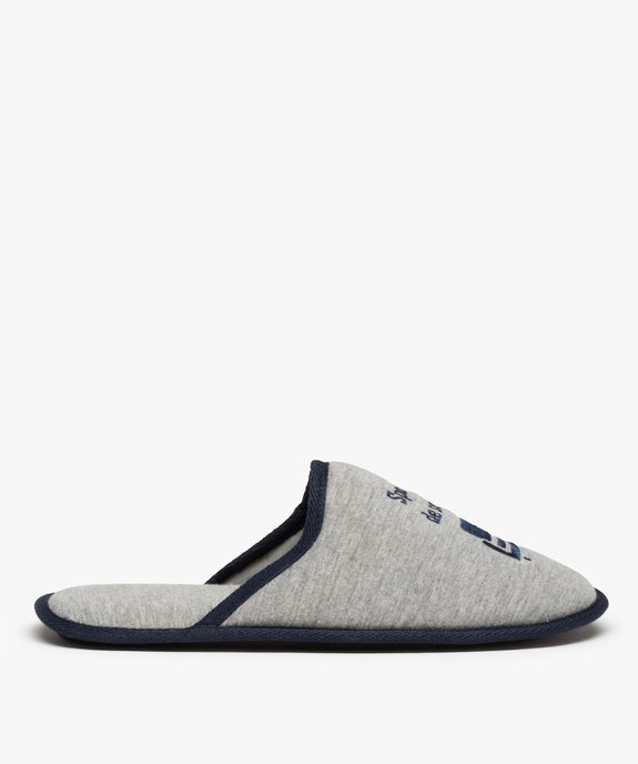 Chaussons homme mules brodées Sportif de salon vue1 - GEMO(HOMWR HOM) - GEMO