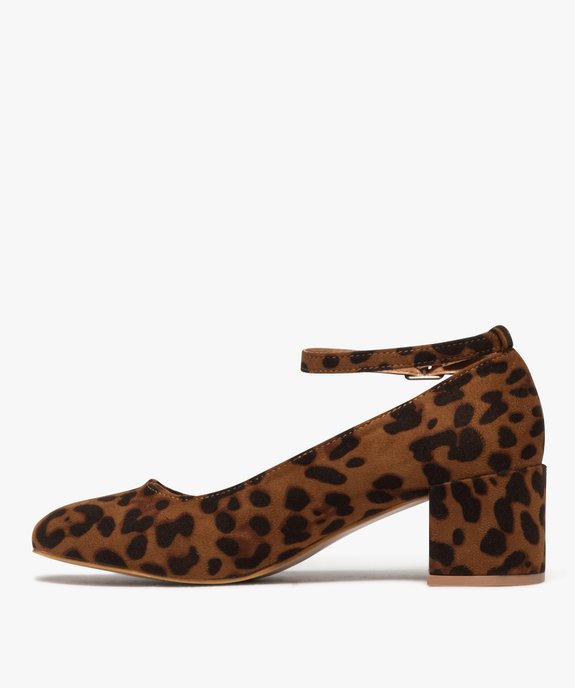 Ballerines femme avec bride cheville à motif léopard vue3 - SANS MARQUE - GEMO