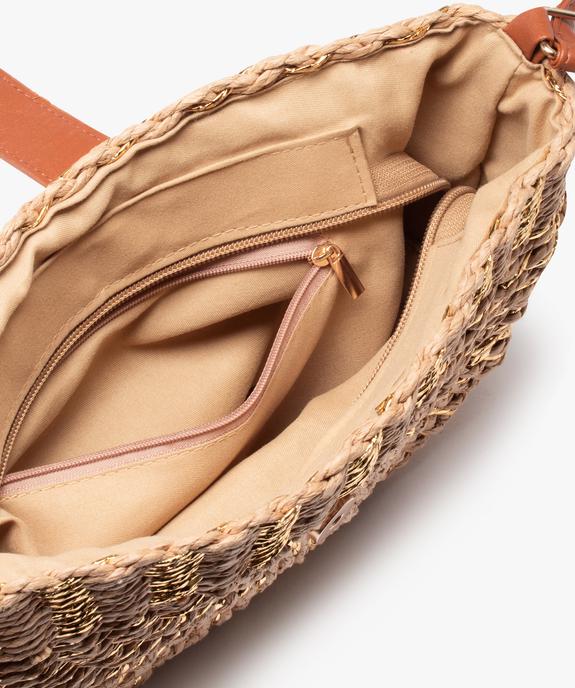 Sac bandoulière femme demi-lune en paille  vue3 - GEMO (ACCESS) - GEMO