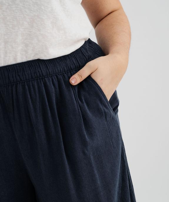 Pantacourt large en Lyocell et viscose femme grande taille vue6 - GEMO (G TAILLE) - GEMO
