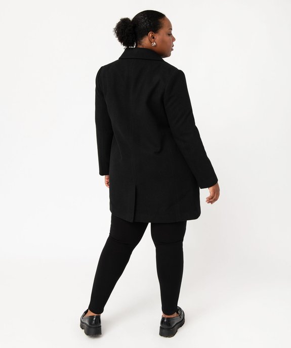 Manteau droit à double boutonnage femme grande taille vue3 - GEMO (G TAILLE) - GEMO