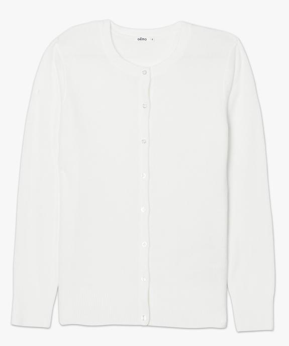 Gilet femme boutonné coupe classique et col rond vue4 - GEMO (MAILLE) - GEMO