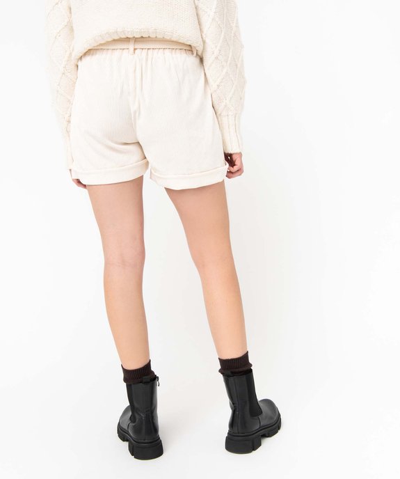 Short femme en velours côtelé coupe large vue3 - GEMO(FEMME PAP) - GEMO