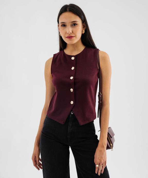 Gilet de costume sans manches à boutons dorés femme vue2 - GEMO(FEMME PAP) - GEMO