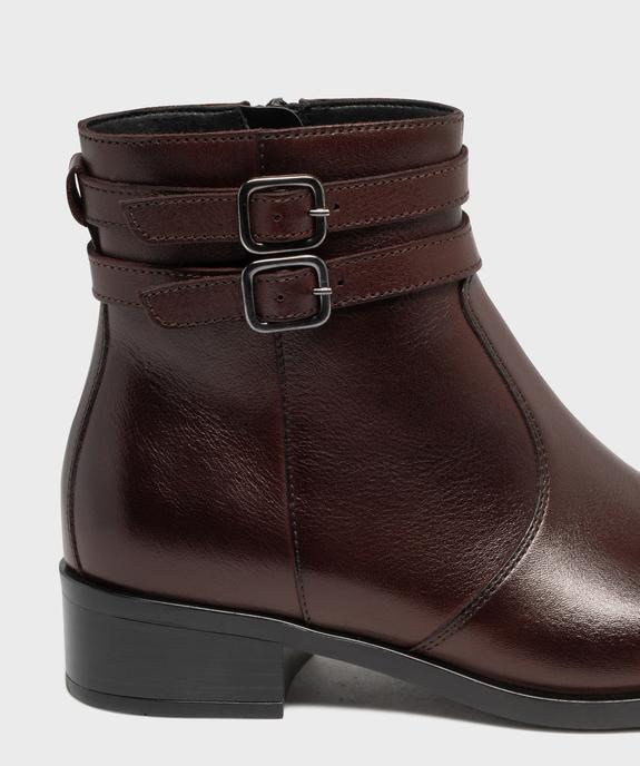 Boots en cuir à talon plat et zip femme - Tanéo vue6 - TANEO - GEMO