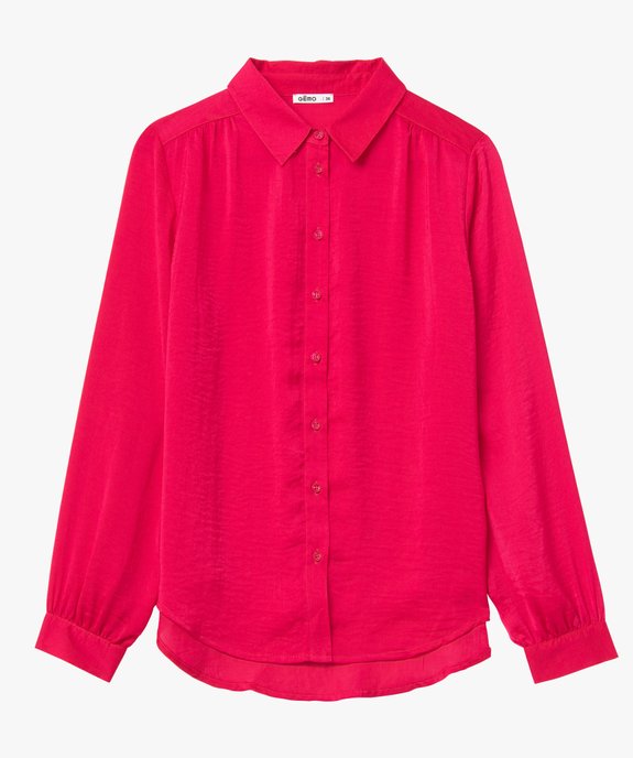 Chemise en satin à manches longues femme vue4 - GEMO 4G FEMME - GEMO