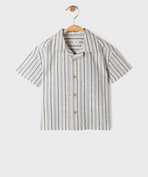 Chemise manches courtes à rayures bébé garçon vue1 - GEMO(BEBE DEBT) - GEMO