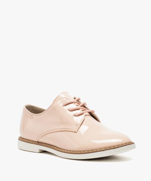 Derbies fille vernis à semelle blanche vue2 - GEMO (ENFANT) - GEMO