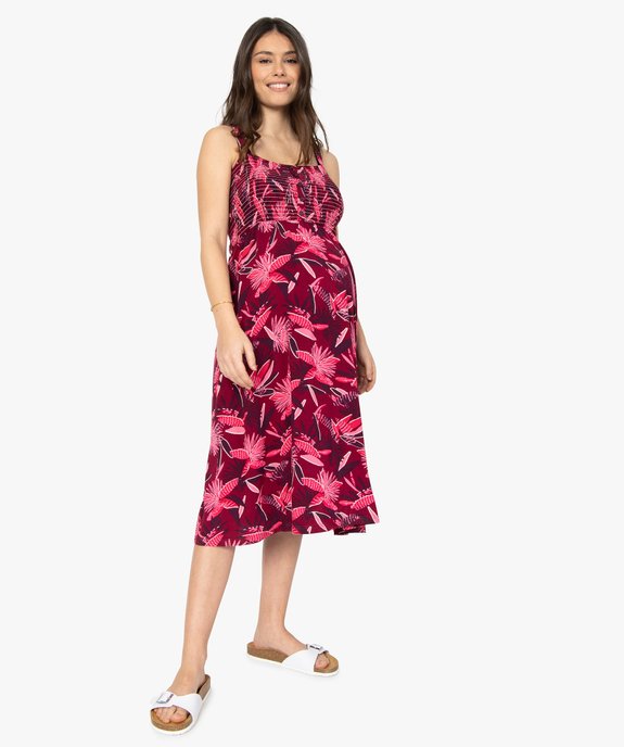 Robe de maternité à bretelles et buste smocké vue5 - GEMO (MATER) - GEMO