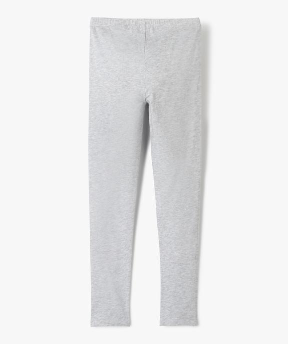 Legging long uni en coton fin fille vue3 - GEMO 4G FILLE - GEMO